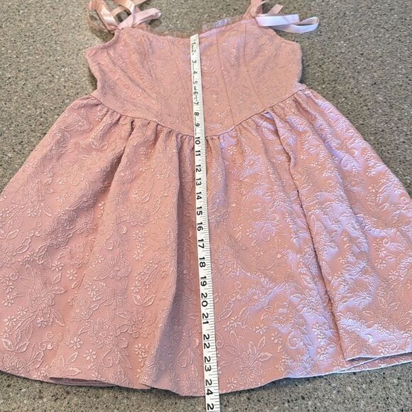 TRIXXI Blush Pink Floral Jacquard Corset Mini Dress - Picture 9 of 11